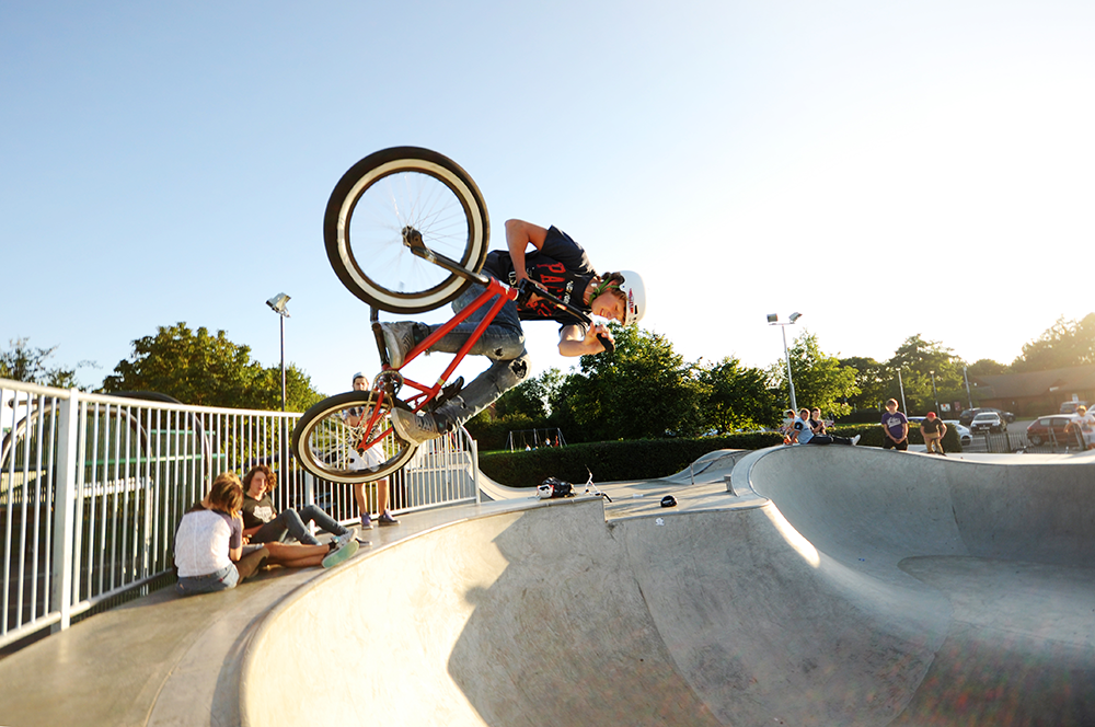 a child using a skate park
