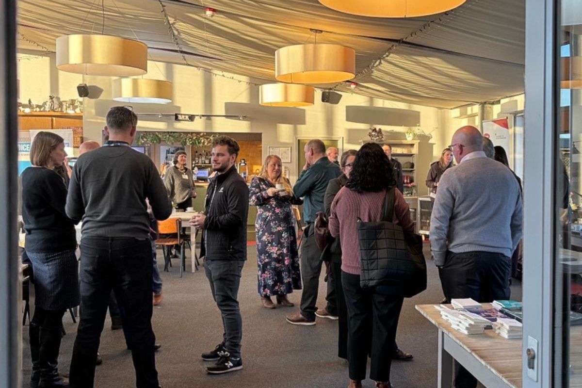 Photo of people networking at a previous Business Voice Breakfast event